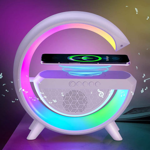 LED Atmosphere LAMP RGB Light Wireless Charger Alarm Clock Desk Lamp